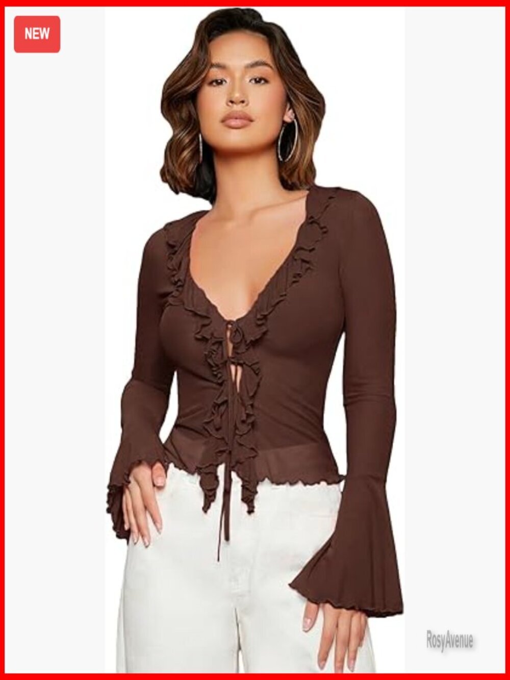 Bell Sleeve Tie Front Mesh Cardigan Vintage Sheer Going Out Top